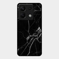 Black Marble Patter Glass Case Cover For Redmi Note 13 Pro 5G