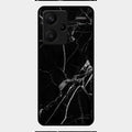 Black Marble Patter Glass Case Cover For Redmi Note 13 Pro Plus 5G