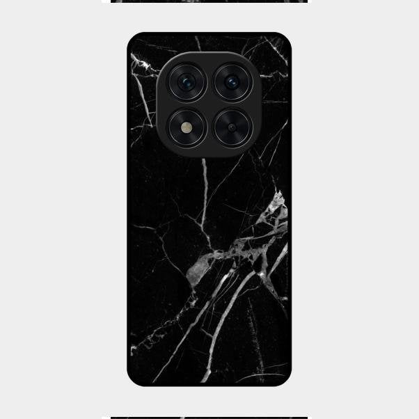 Black Marble Patter Glass Case Cover For Redmi Note 14 Pro 5G