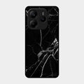 Black Marble Patter Glass Case Cover For Redmi Note 14 Se 5G