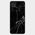Black Marble Patter Glass Case Cover For Samsung Galaxy F42 5G