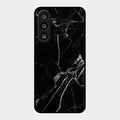 Black Marble Patter Glass Case Cover For Samsung Galaxy F55 5G