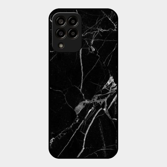 Black Marble Patter Glass Case Cover For Samsung Galaxy M33 5G