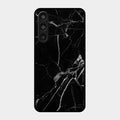 Black Marble Patter Glass Case Cover For Samsung Galaxy M35 5G