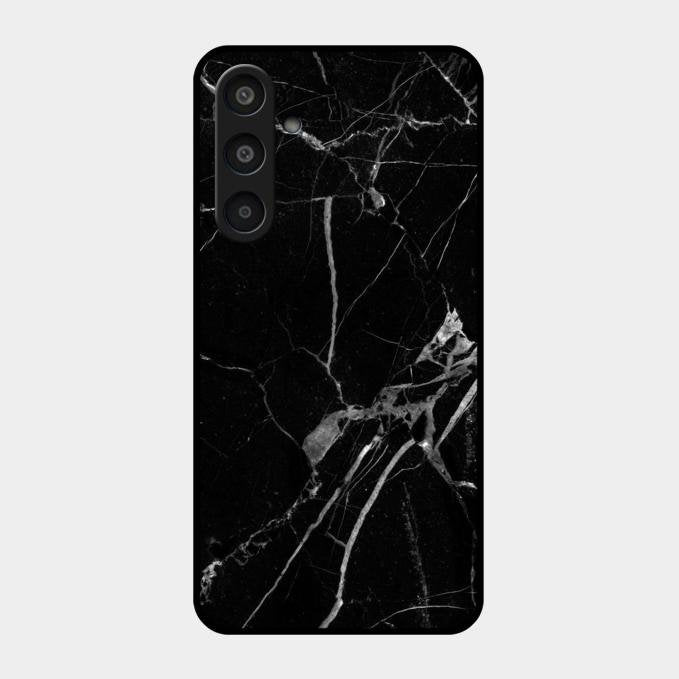Black Marble Patter Glass Case Cover For Samsung Galaxy M35 5G