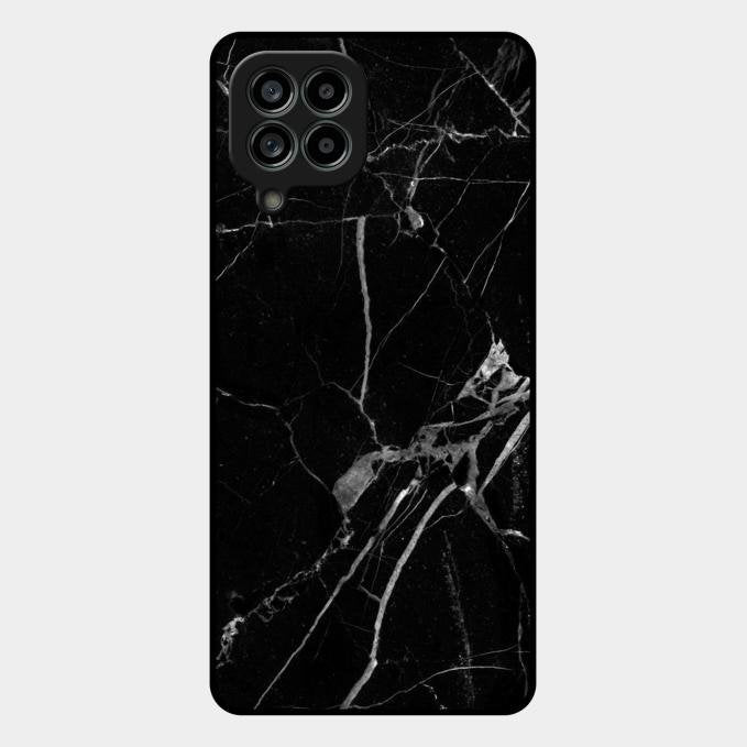 Black Marble Patter Glass Case Cover For Samsung Galaxy M53 5G