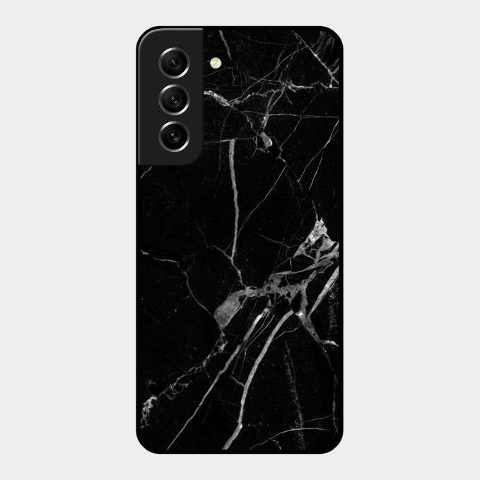 Black Marble Patter Glass Case Cover For Samsung Galaxy S21 Fe 5G
