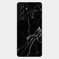 Black Marble Patter Glass Case Cover For Samsung Galaxy S21 Ultra