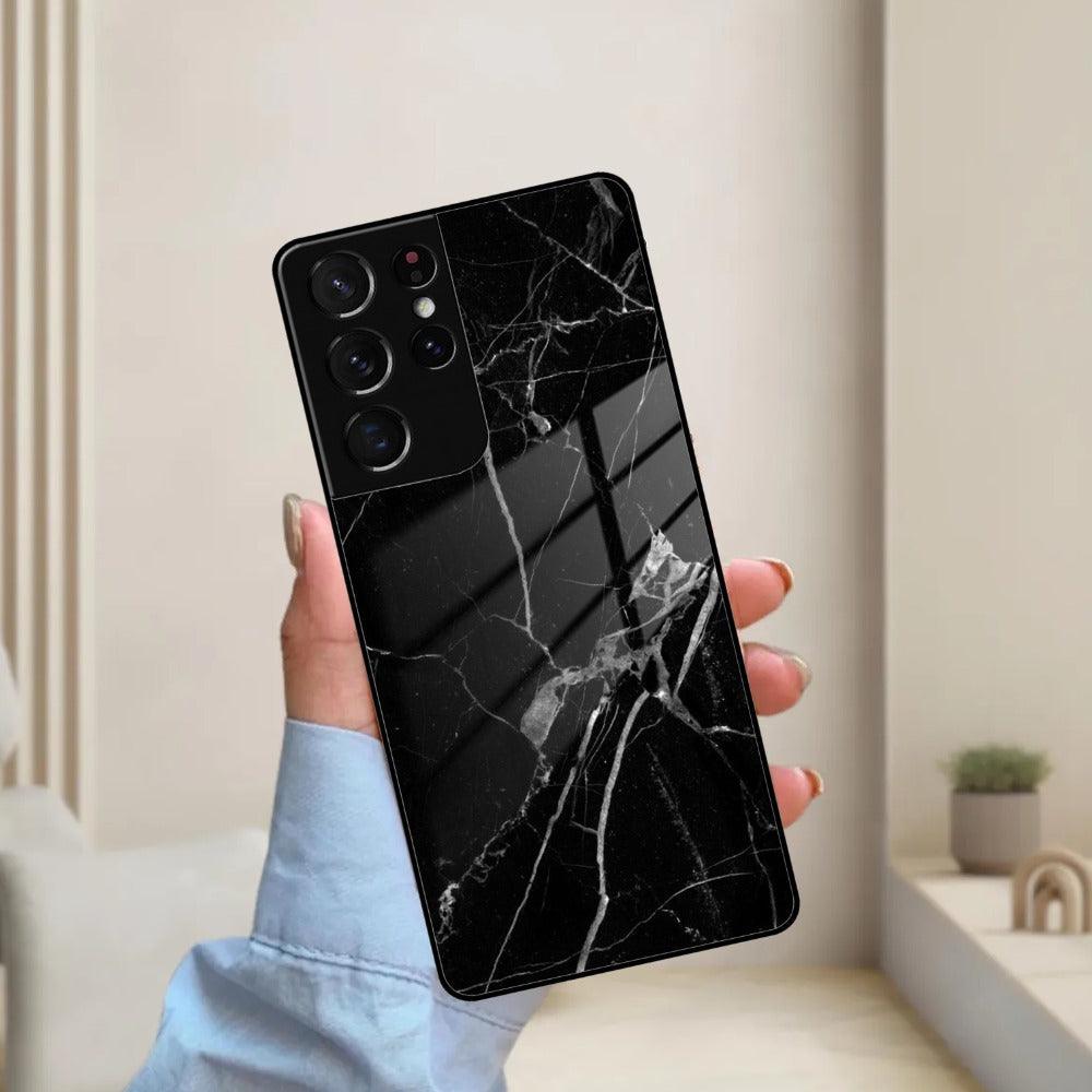 Black Marble Patter Glass Case Cover for Samsung - ShopOnCliQ