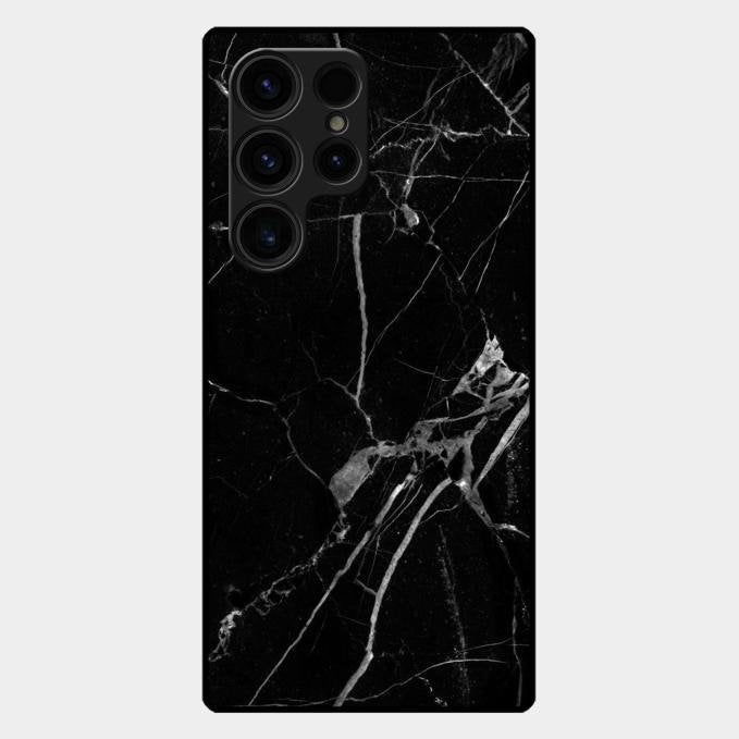 Black Marble Patter Glass Case Cover For Samsung Galaxy S23 Ultra 5G