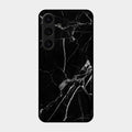 Black Marble Patter Glass Case Cover For Samsung Galaxy S25 Plus 5G