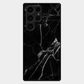 Black Marble Patter Glass Case Cover For Samsung Galaxy S25 Ultra 5G