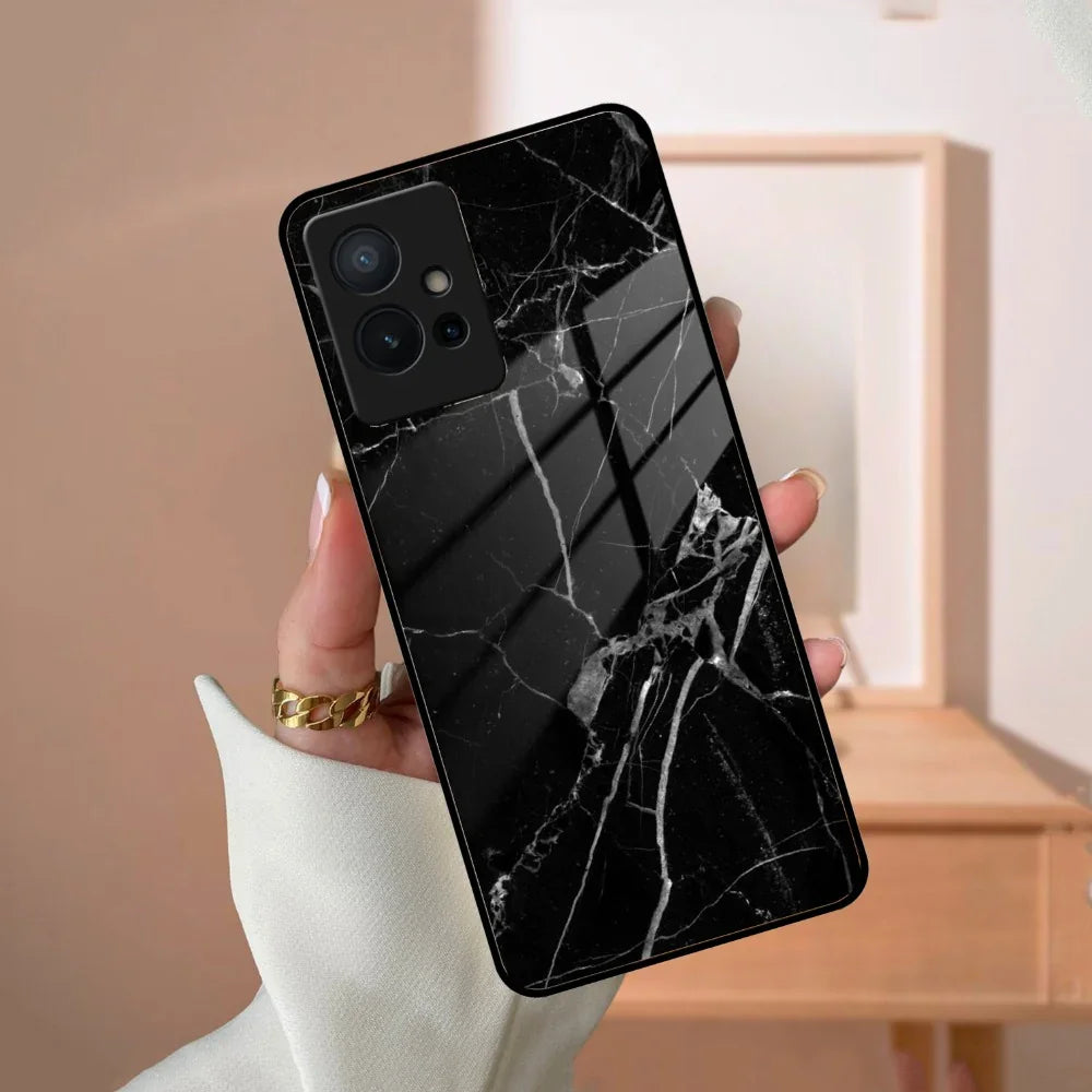 Black Marble Patter Glass Case Cover For Vivo - ShopOnCliQ