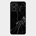 Black Marble Patter Glass Case Cover For Vivo T2X 5G