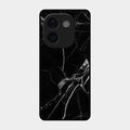Black Marble Patter Glass Case Cover For Vivo T3 Pro 5G