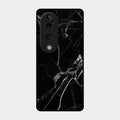Black Marble Patter Glass Case Cover For Vivo T3 Ultra