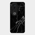 Black Marble Patter Glass Case Cover For Vivo T4 Ultra 5G