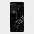 Black Marble Patter Glass Case Cover For Vivo T4R 5G