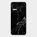 Black Marble Patter Glass Case Cover For Vivo V20