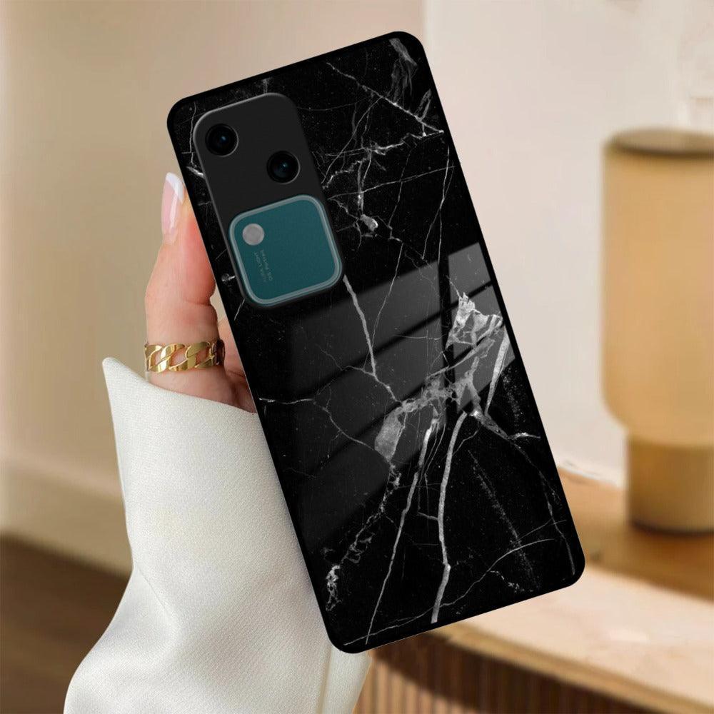 Black Marble Patter Glass Case Cover For Vivo - ShopOnCliQ