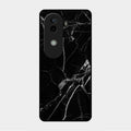 Black Marble Patter Glass Case Cover For Vivo V40E 5G