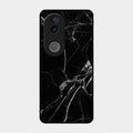 Black Marble Patter Glass Case Cover For Vivo V50 5G