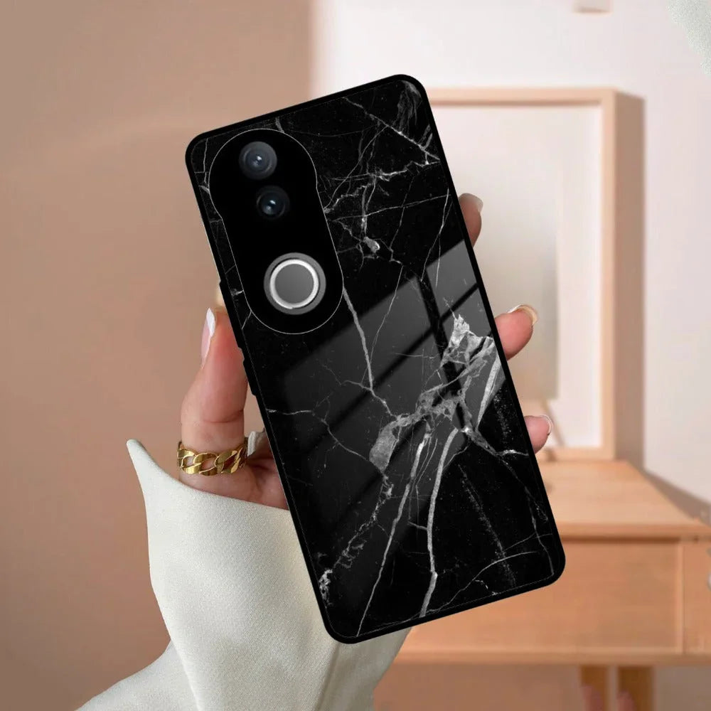 Black Marble Patter Glass Case Cover For Vivo - ShopOnCliQ