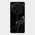 Black Marble Patter Glass Case Cover For Vivo X100 Pro 5G