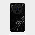 Black Marble Patter Glass Case Cover For Vivo X200 5G
