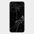 Black Marble Patter Glass Case Cover For Vivo X200 Fe 5G