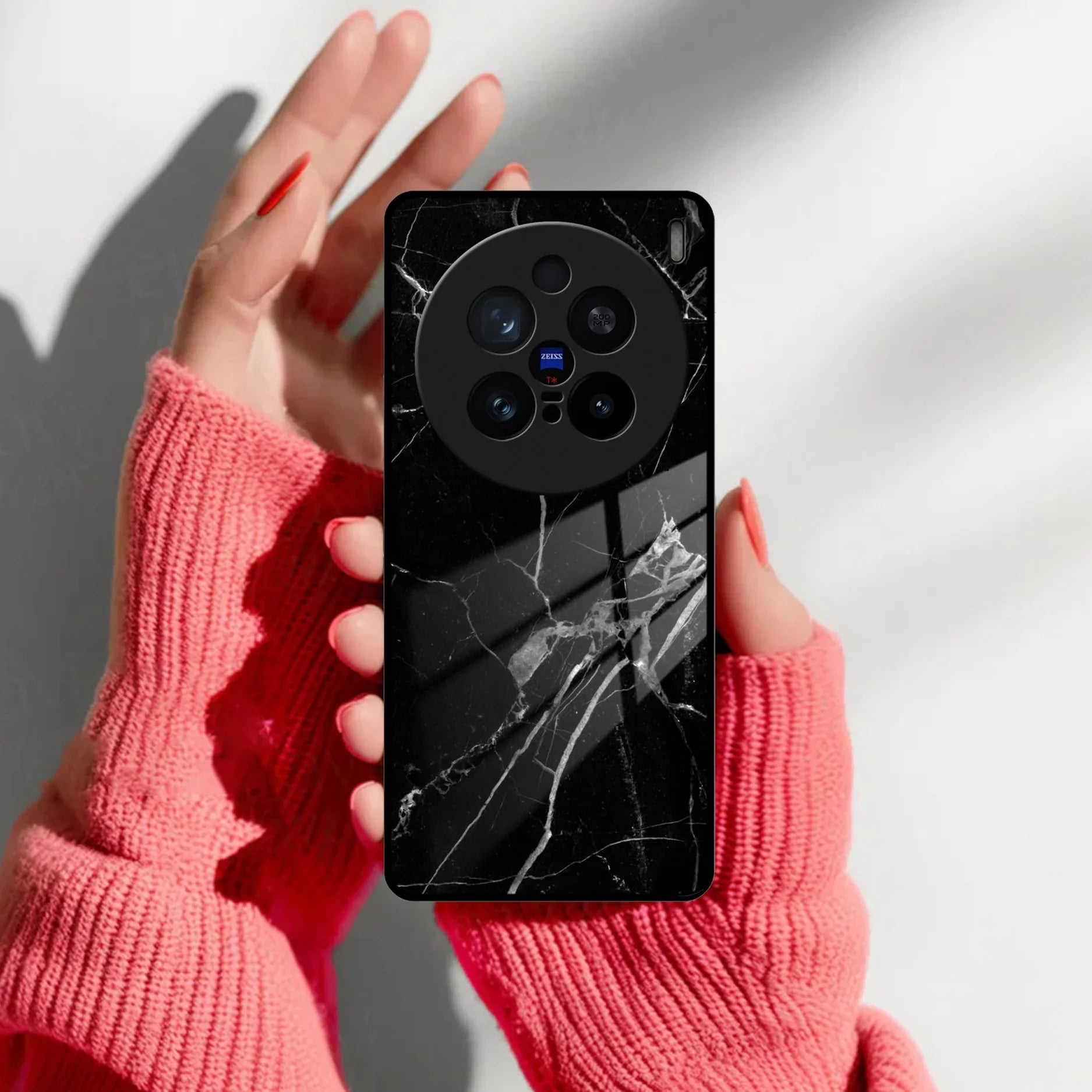 Black Marble Patter Glass Case Cover For Vivo - ShopOnCliQ