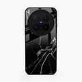 Black Marble Patter Glass Case Cover For Vivo X300 Pro 5G