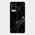 Black Marble Patter Glass Case Cover For Vivo X60 5G