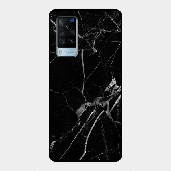Black Marble Patter Glass Case Cover For Vivo X60 5G