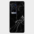 Black Marble Patter Glass Case Cover For Vivo X60 Pro Plus 5G