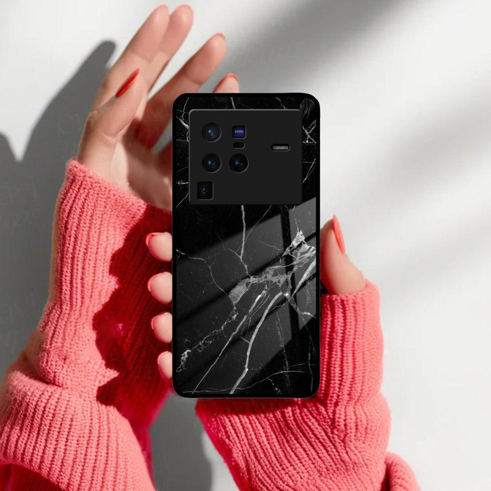 Black Marble Patter Glass Case Cover For Vivo - ShopOnCliQ