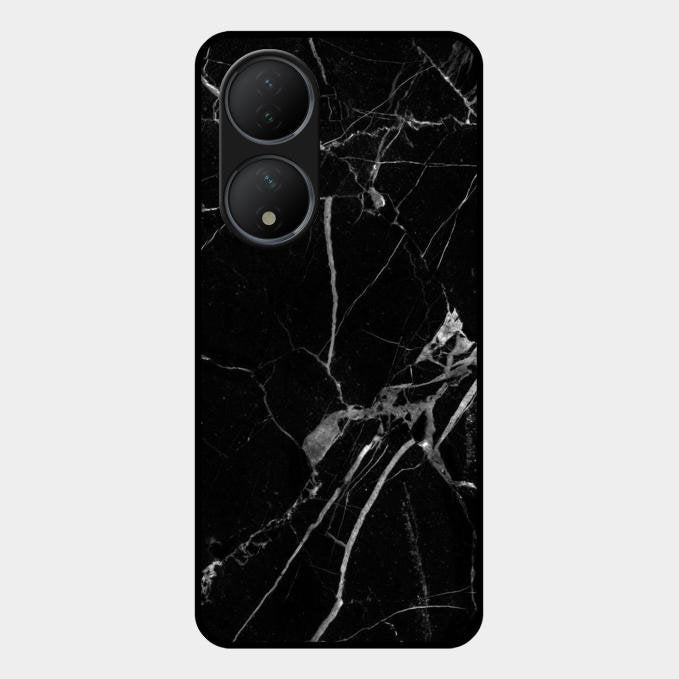 Black Marble Patter Glass Case Cover For Vivo Y100 5G