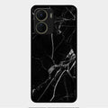 Black Marble Patter Glass Case Cover For Vivo Y16