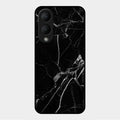 Black Marble Patter Glass Case Cover For Vivo Y17S