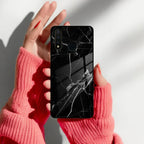 Black Marble Patter Glass Case Cover For iQOO - ShopOnCliQ