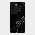 Black Marble Patter Glass Case Cover For Vivo Y200E 5G