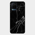 Black Marble Patter Glass Case Cover For Vivo Y21A