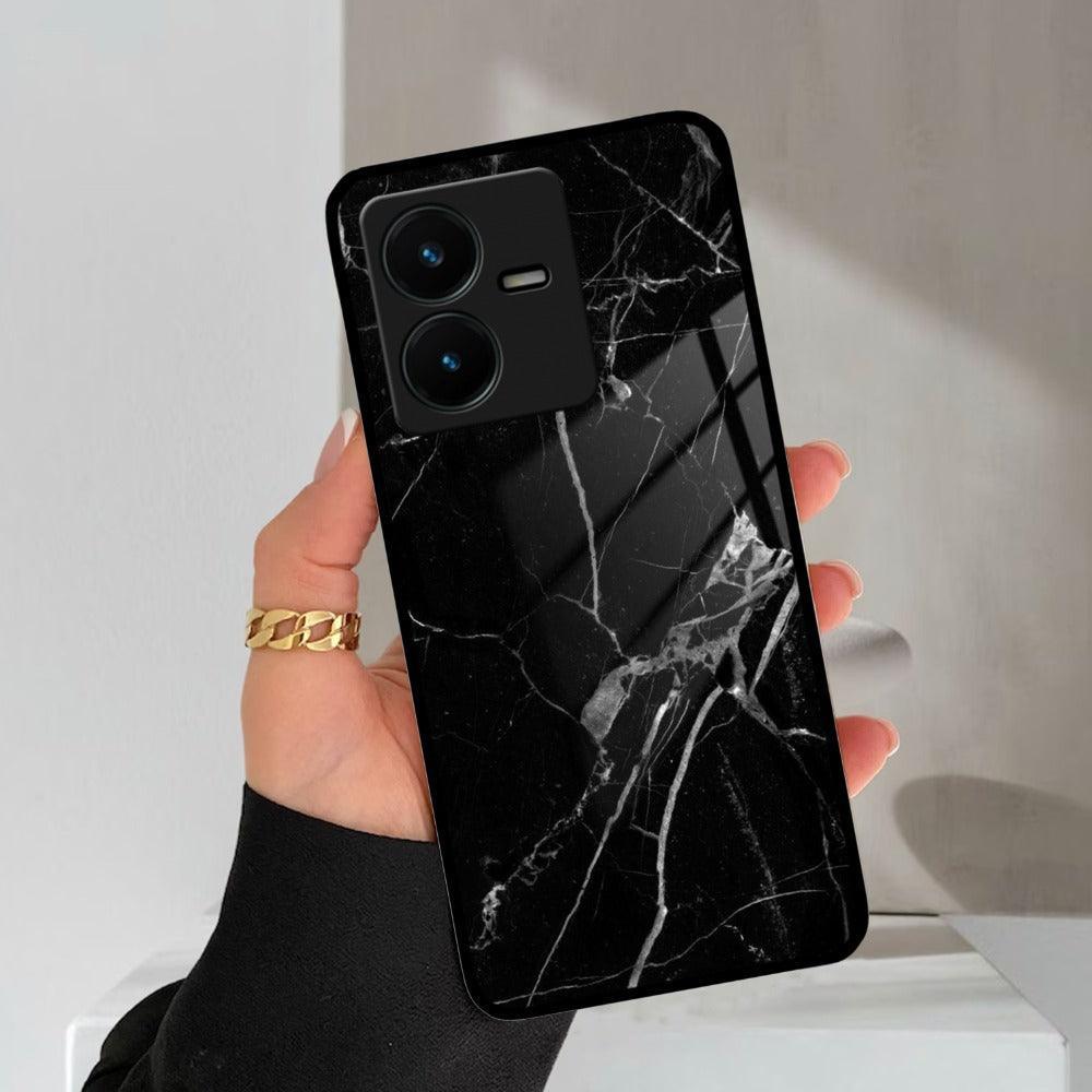 Black Marble Patter Glass Case Cover For Vivo - ShopOnCliQ