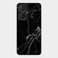 Black Marble Patter Glass Case Cover For Vivo Y27