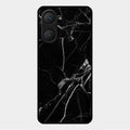 Black Marble Patter Glass Case Cover For Vivo Y28S 5G