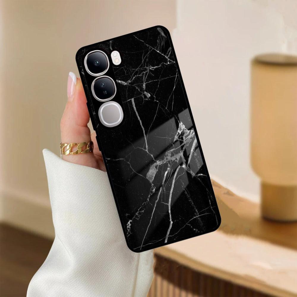 Black Marble Patter Glass Case Cover For Vivo - ShopOnCliQ