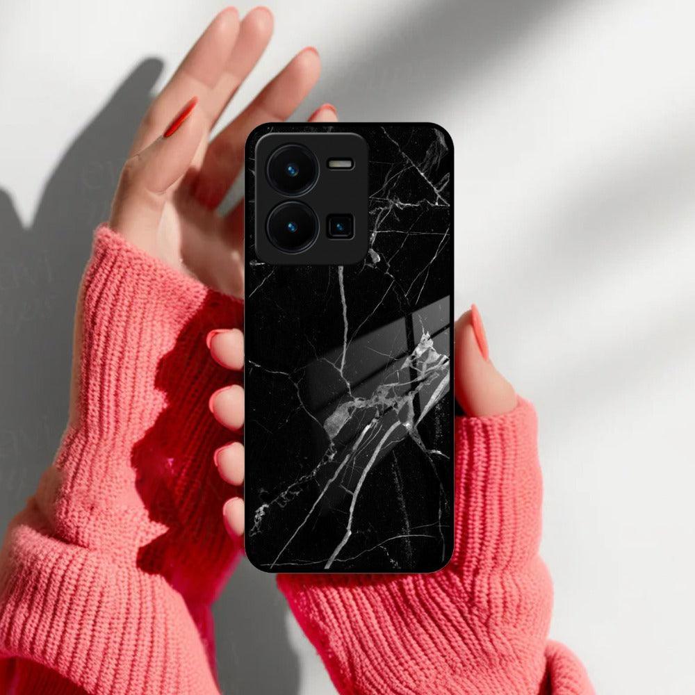 Black Marble Patter Glass Case Cover For Vivo - ShopOnCliQ