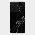 Black Marble Patter Glass Case Cover For Vivo Y36
