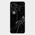 Black Marble Patter Glass Case Cover For Vivo Y400 5G