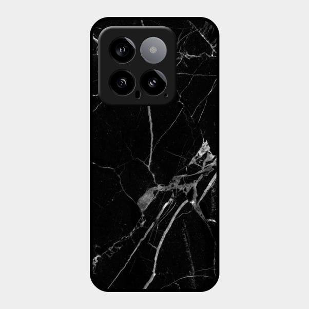 Black Marble Patter Glass Case Cover For Xiaomi 14 5G